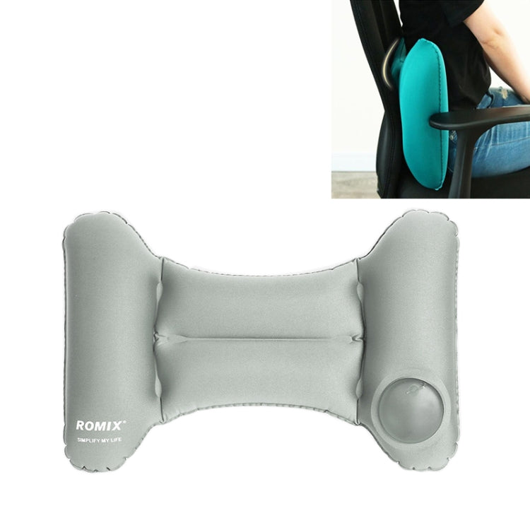 Romix JE-159 Portable Press Type Automatic Inflating Pillow Travel Cushion, Waist Pillow, Train and Aircraft Cushion(Grey)