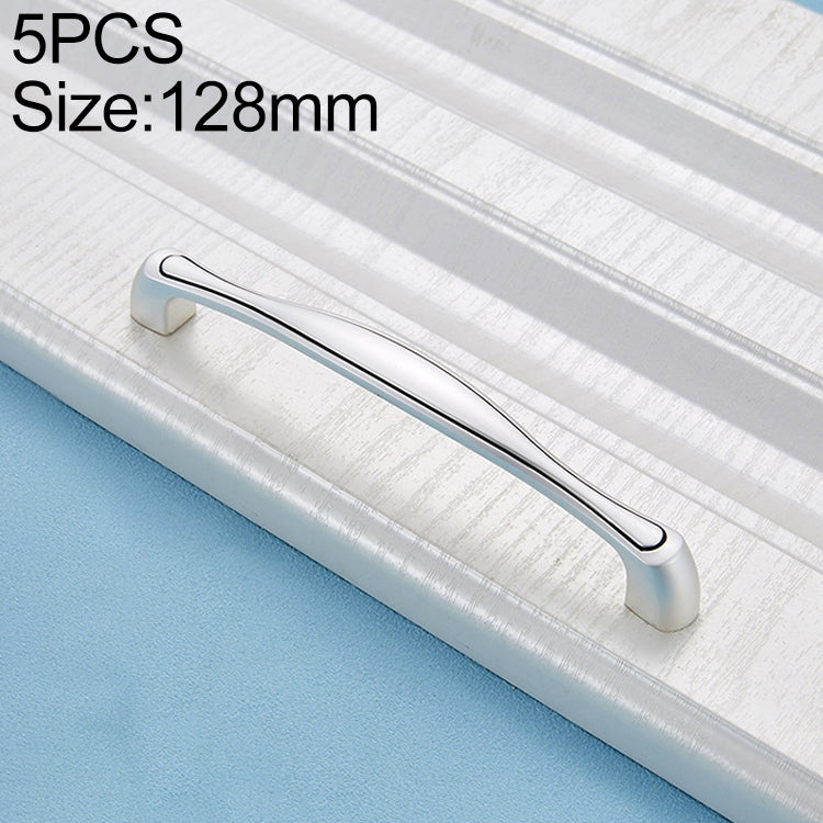 5 PCS 4092-128 Silver Tracing Black Drawer Cabinet Door Silver Black Handle