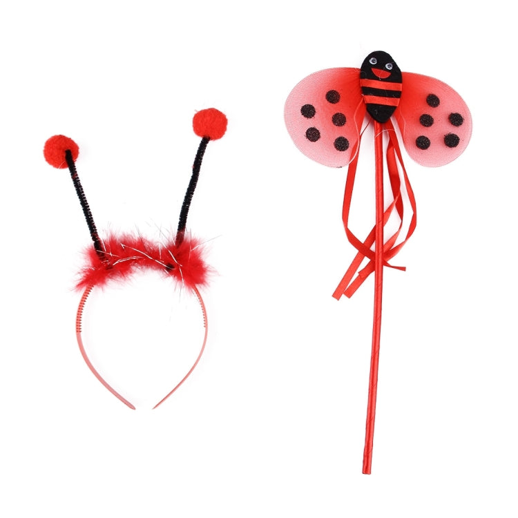 Kid Ladybird Costume Kit (Wing + Skirt + Wand + Headband)