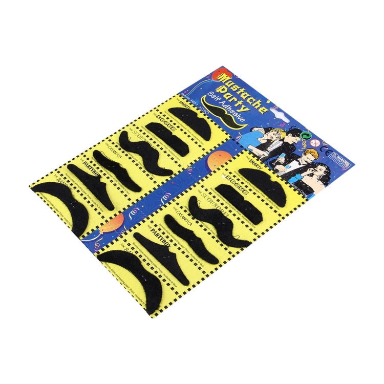 12 in 1 Funny Halloween Props Self-adhesive Fake Mustaches Kit