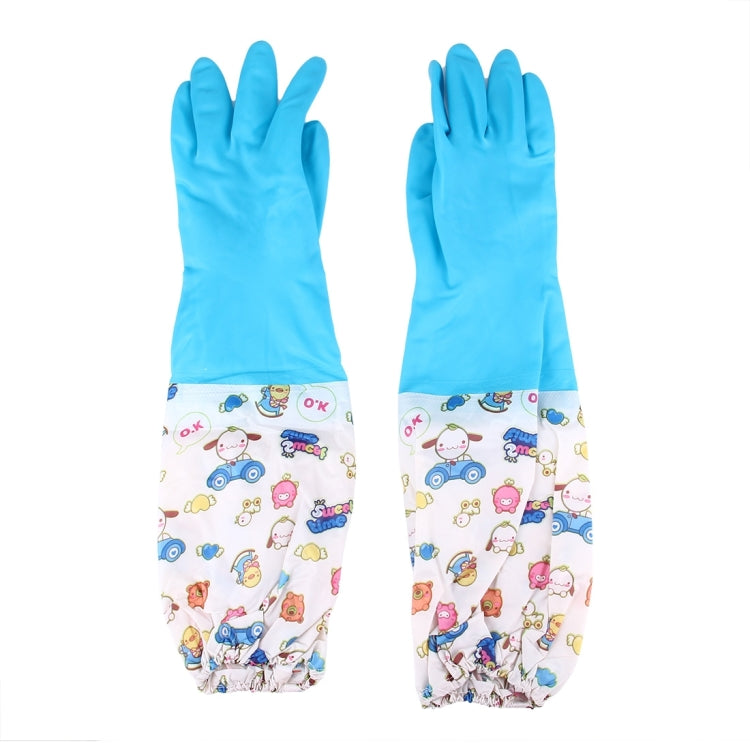 1 Pair Fluff Lining Life Waterproof Elastic Closing Warm Dishwashing Cleaning Rubber Gloves, Size: L