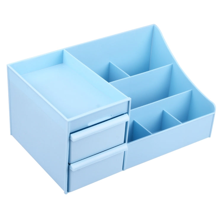 Multifunctional Kitchen Shelves Desktop Basket Bathroom Tidy Organzier Cosmetics Storage Box(Blue)