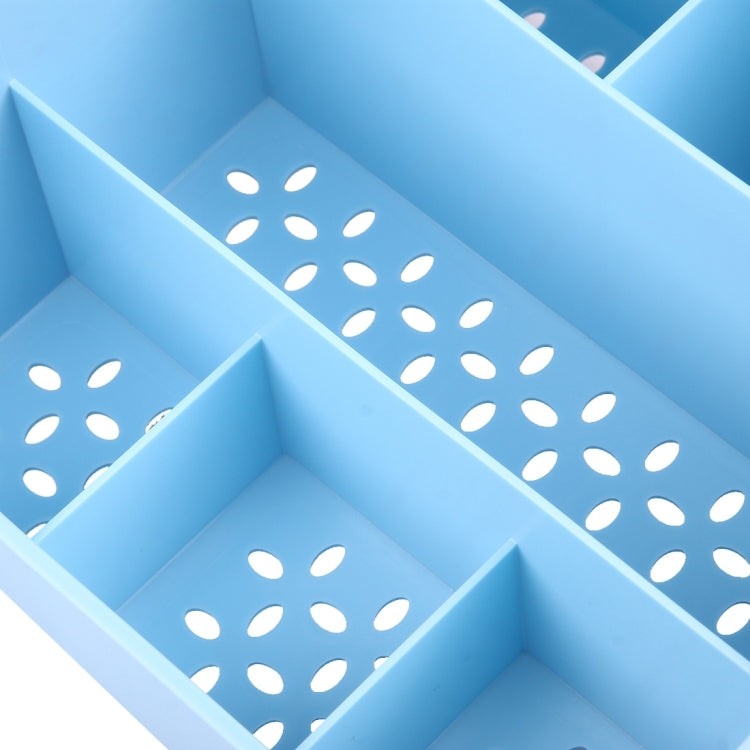Multifunctional Kitchen Shelves Desktop Basket Bathroom Tidy Organzier Cosmetics Storage Box(Blue)