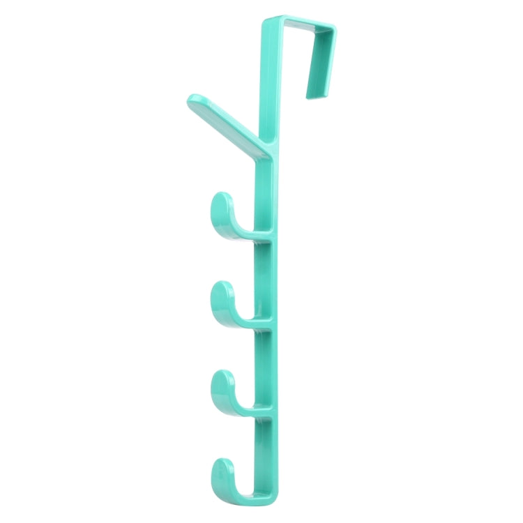 Multifunctional Vertical Style Bathroom Kitchen Wall Door Wardrobe Hanger Umbrella Clothes Towel Hook with 5 Hooks(White / Green / Coffee Random Color Delivery)