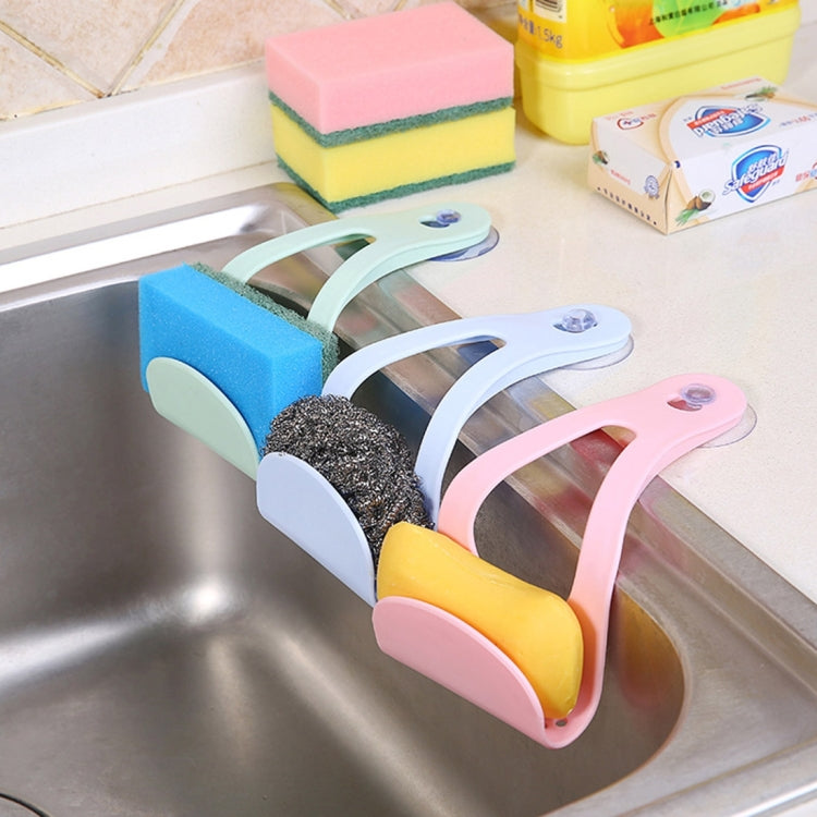 Sucker Style Hollowed-out Kitchen Bathroom Wall Sink Dishwashing Sponge Dishcloth Brush Cradle Storage Holder Rack Draining Board, Random Color Delivery