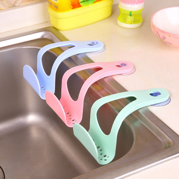 Sucker Style Hollowed-out Kitchen Bathroom Wall Sink Dishwashing Sponge Dishcloth Brush Cradle Storage Holder Rack Draining Board, Random Color Delivery