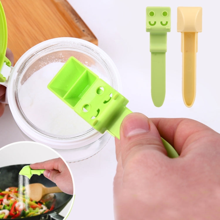 2 PCS Adjustable Kitchen Plastic Seasoning Salt Milk Powder Measuring Spoon with 2 x 2g Interlayers