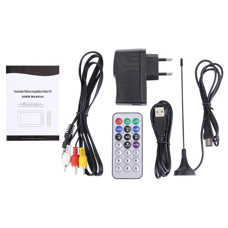 9.8 inch TFT LCD Screen Analog Multimedia Portable Video TV Player with Remote Controller, Support TV, FM Radio Function, U Disk & TF Card Reading