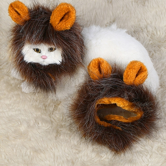 Lion Style Cute Pet Clothes for Regular Size Cats or Small Dogs with About 26cm Head Girth