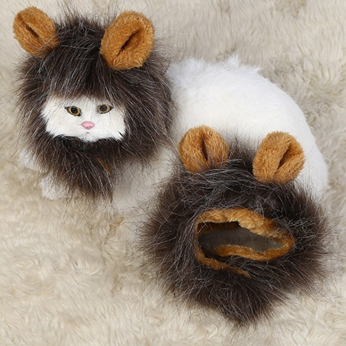 Lion Style Cute Pet Clothes for Regular Size Cats or Small Dogs with About 26cm Head Girth