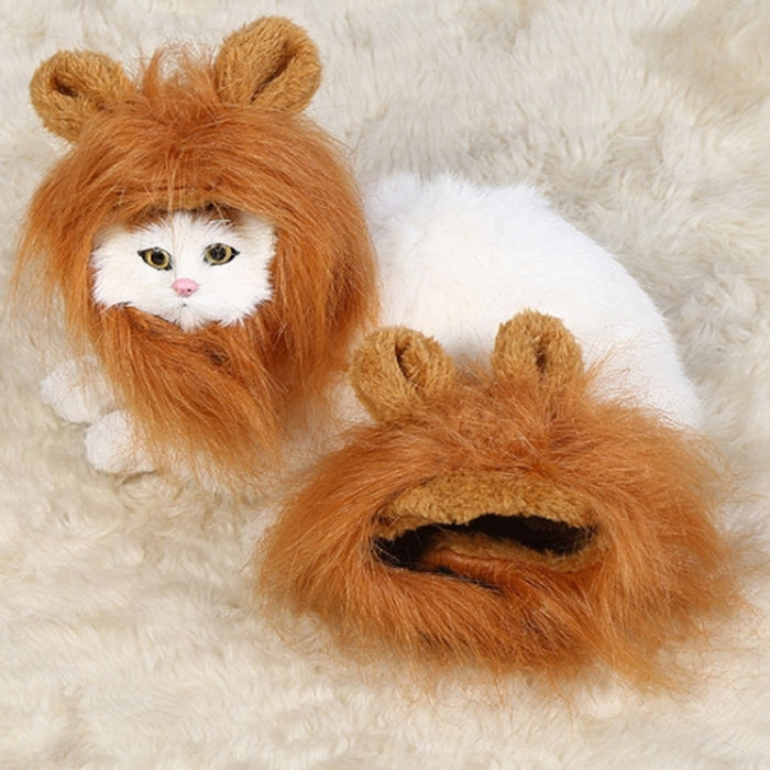 Lion Style Cute Pet Clothes for Regular Size Cats or Small Dogs with About 26cm Head Girth
