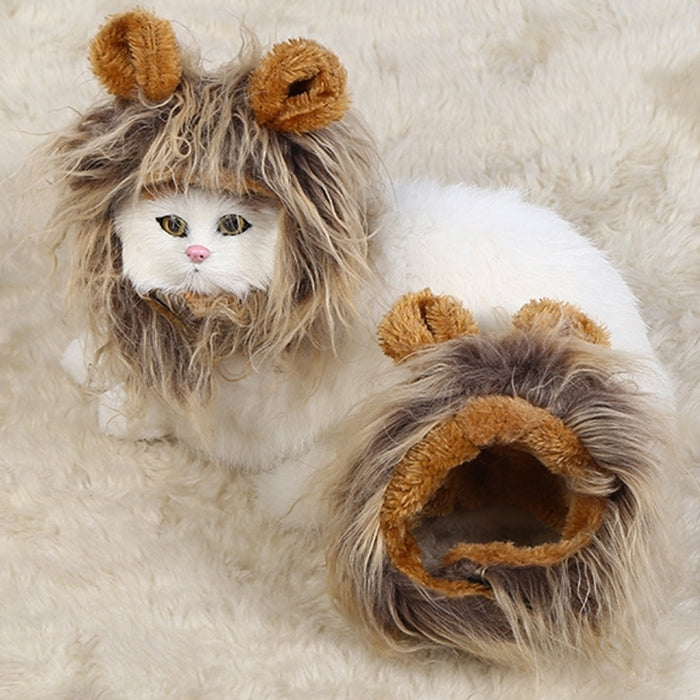 Lion Style Cute Pet Clothes for Regular Size Cats or Small Dogs with About 26cm Head Girth