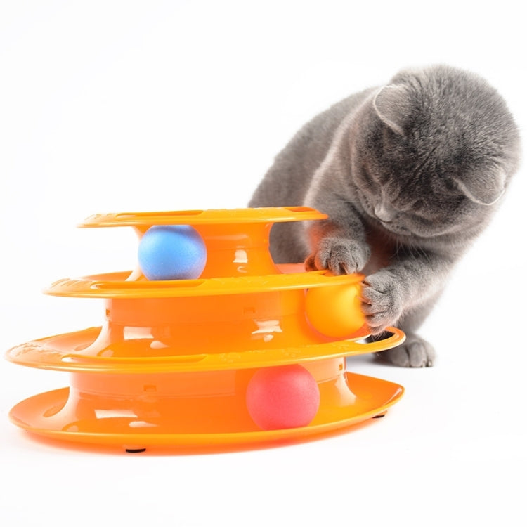 Interactive 3 Layers Tower of Tracks Balls Cat Toy