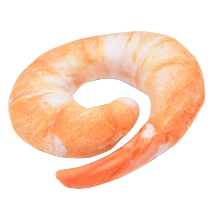 Vivid Shrimp Shaped Plush Squeaky Pet Toy Pillow