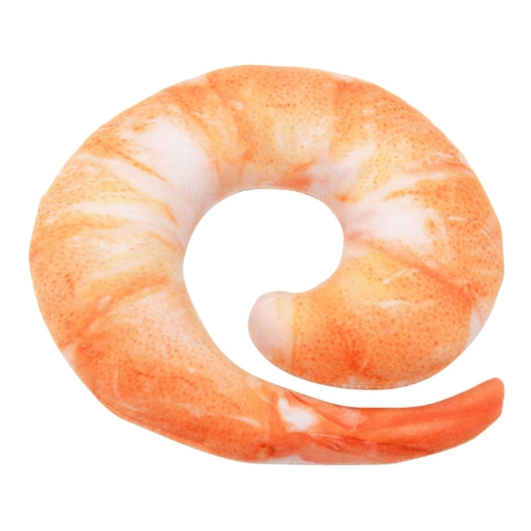 Vivid Shrimp Shaped Plush Squeaky Pet Toy Pillow