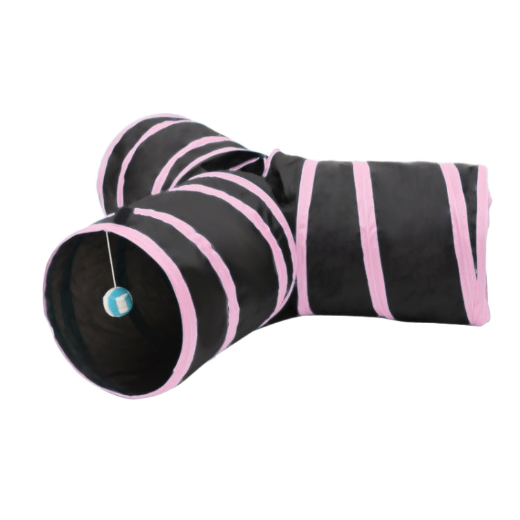 Foldable 3 Exits Exercising Cat Tunnel with A Hanging Ball