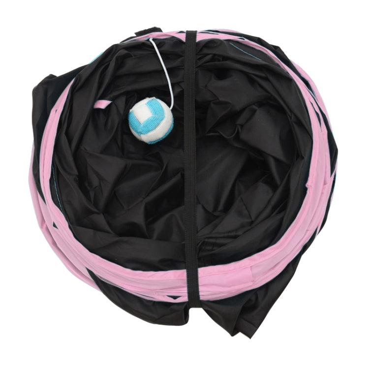 Foldable 3 Exits Exercising Cat Tunnel with A Hanging Ball