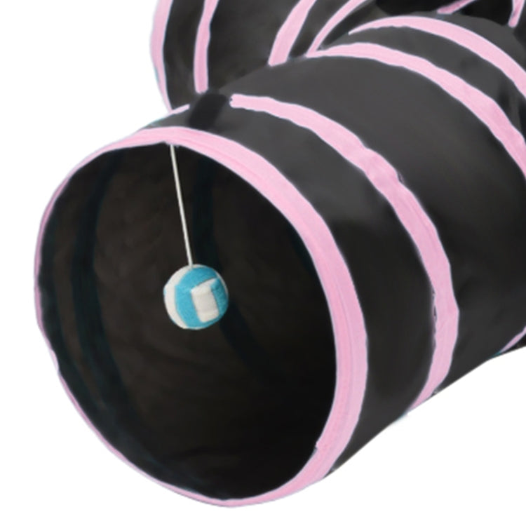 Foldable 3 Exits Exercising Cat Tunnel with A Hanging Ball