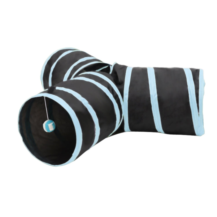 Foldable 3 Exits Exercising Cat Tunnel with A Hanging Ball