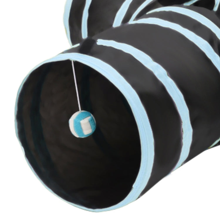 Foldable 3 Exits Exercising Cat Tunnel with A Hanging Ball