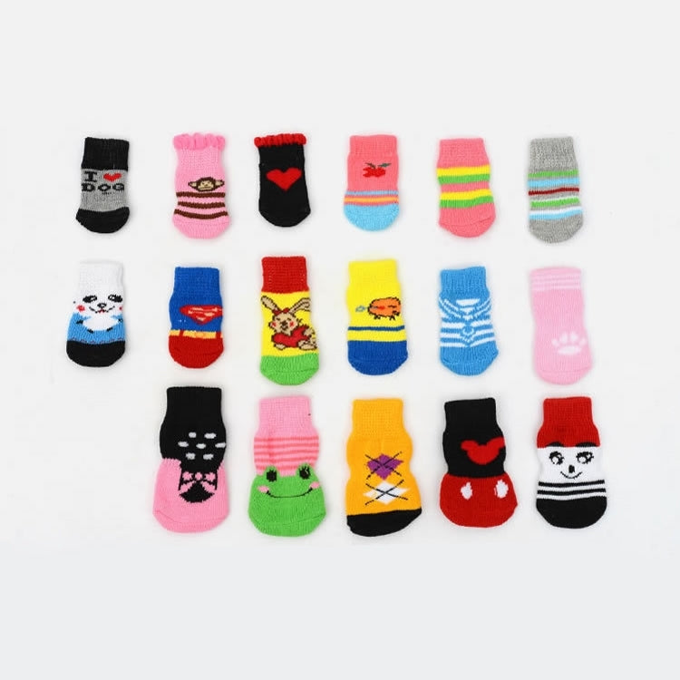 2 Pairs Cute Dog Socks for Pets, Size: M, Random Color Delivery