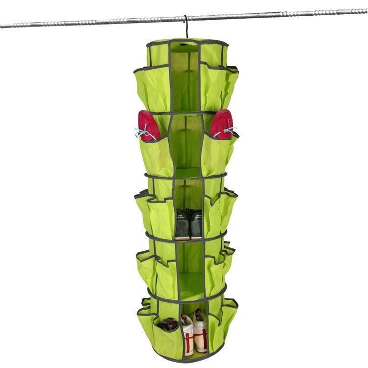 Portable Foldable 40 Sections Handbags Shoes Nonwoven Storage Bag with Hook, Size: 34x125cm(Green)