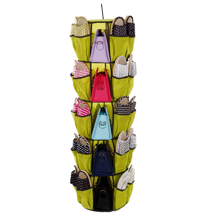 Portable Foldable 40 Sections Handbags Shoes Nonwoven Storage Bag with Hook, Size: 34x125cm(Green)