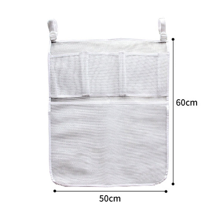 Baby Crib Mesh Storage Bag with Buckles, Size: 50x60cm(White)
