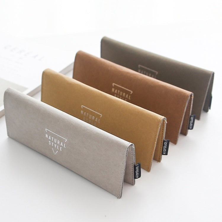 Languo 4 PCS Retro Bovine Leather Color Foldable Pencil Case Multi-purpose Storage Bag
