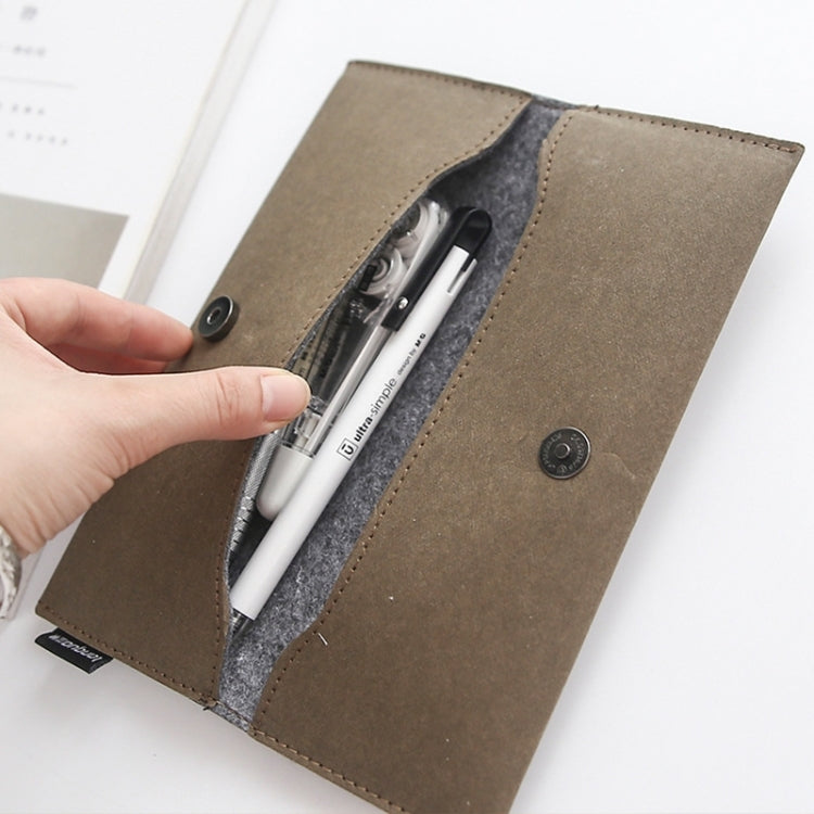 Languo 4 PCS Retro Bovine Leather Color Foldable Pencil Case Multi-purpose Storage Bag