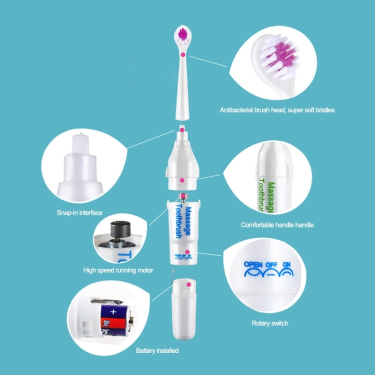 3 Sets Family Kit Rotary Electric Toothbrush for Adult / Children, Random Color Delivery