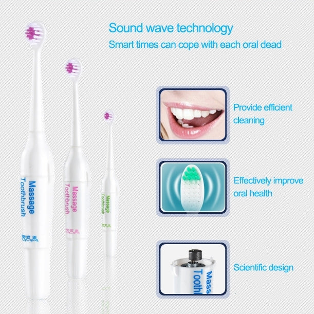 3 Sets Family Kit Rotary Electric Toothbrush for Adult / Children, Random Color Delivery