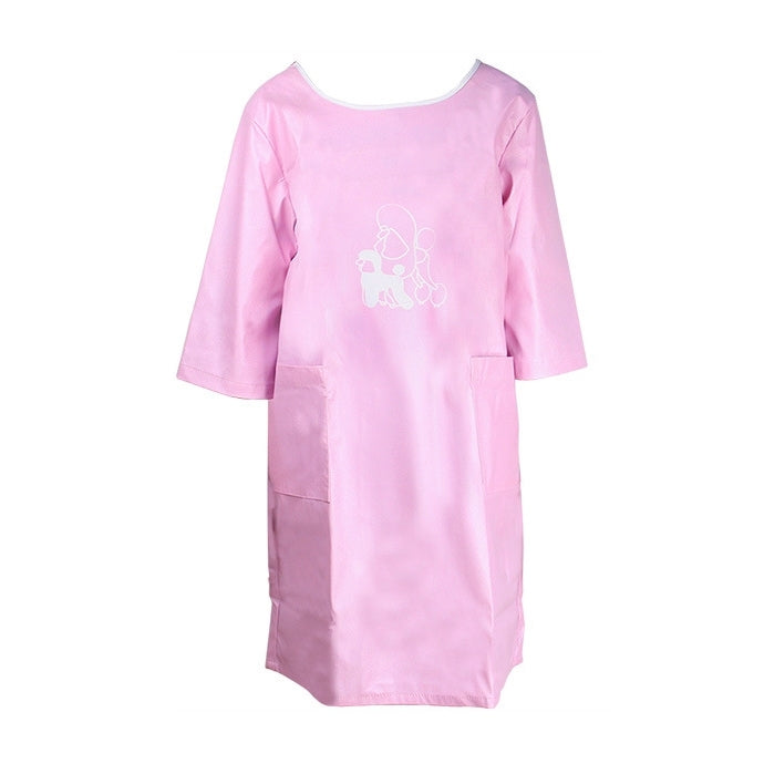 Half Sleeve Pet Apron Beauty Gown Pet Grooming Beautician Smock Waterproof Clothing Pet Store Aprons,L, Length: 95cm