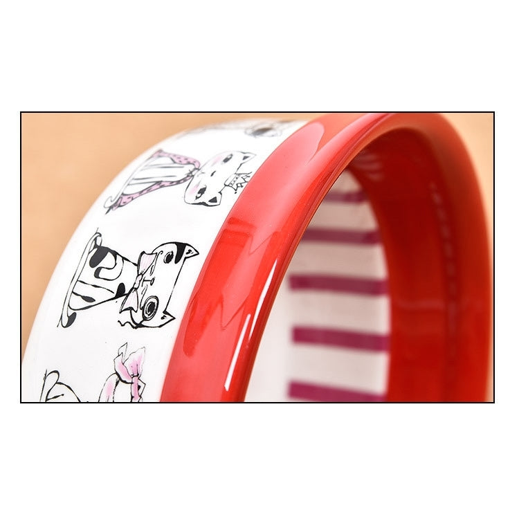 Pet Supplies Cartoon Pet Ceramic Cat Bowl Dog Bowl Double Bowl Food Basin, Bowl Size: