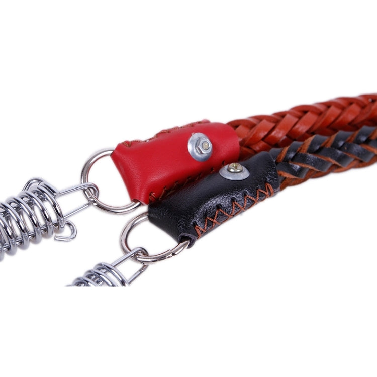 Cowhide Traction Belt Dog Collar Telescopic Dog Rope, Suitable For Medium and Large Dogs, L, Rope Length: 130cm Collar Size: 43-55cm