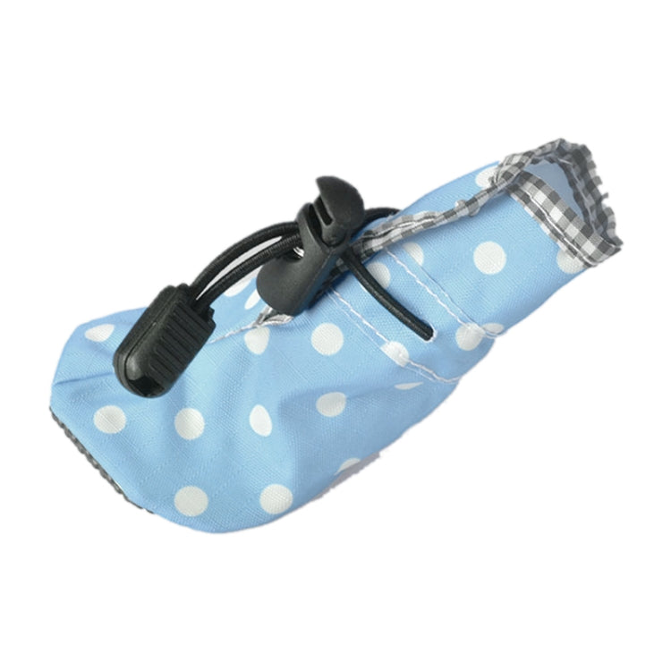 4PCS Pet Dog Comfortable Oil Cloth Shoes, Rain-proof Anti-slip Pet Shoes, Length: 5cm, Width: 4.5cm (Blue)