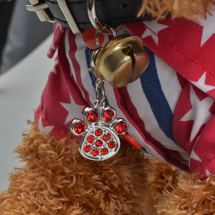 Stainless Steel Cute Paws Pet Pendants, Rhinestone Pet Dog Pendants, Random Color Delivery