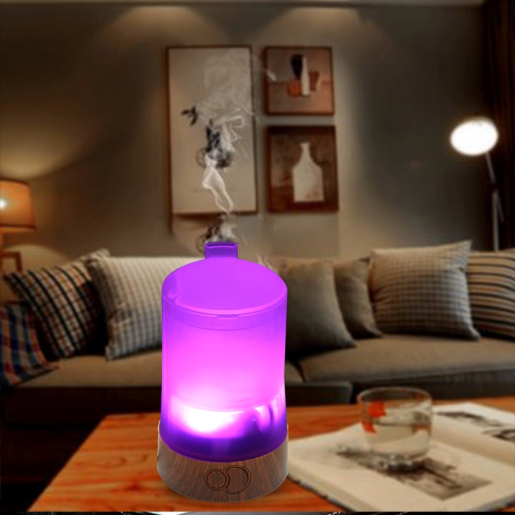 75ML Wood Grain Portable Aromatherapy Air Purifier Humidifier with Colorful LED Light for Home / Office / Car