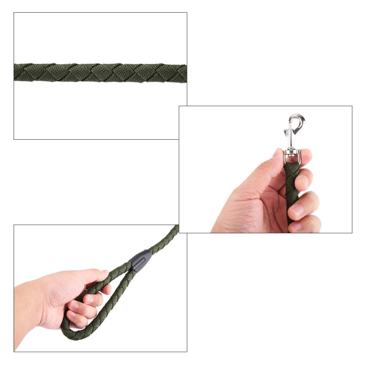 Green Army Pets Harness Training Lead Leash Traction Dog Safety Chain Rope, Rope Diameter: 1.2cm, Back Bandwidth: 2.0cm, Rope Length: 1.1m