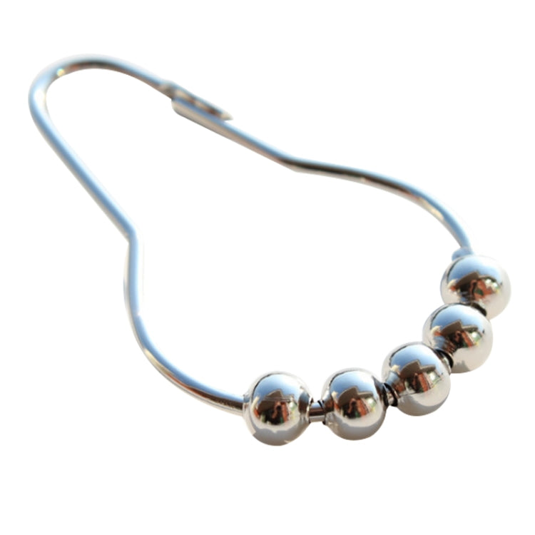 12 PCS Shower Curtain Hook Five Beads Gourd Shape Hooks, Metal Rust-proof Materials Bathroom Accessories