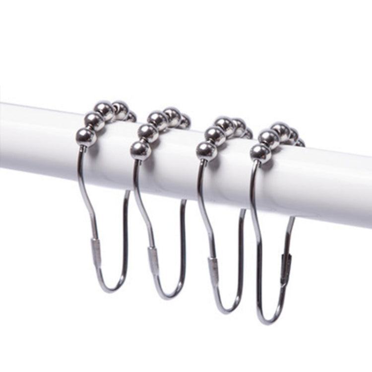 12 PCS Shower Curtain Hook Five Beads Gourd Shape Hooks, Metal Rust-proof Materials Bathroom Accessories