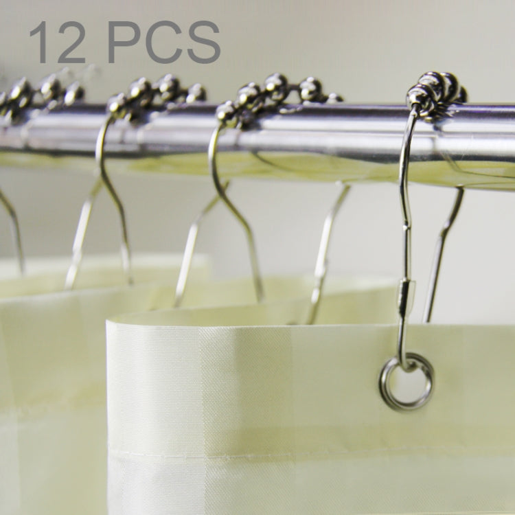 12 PCS Shower Curtain Hook Five Beads Gourd Shape Hooks, Metal Rust-proof Materials Bathroom Accessories