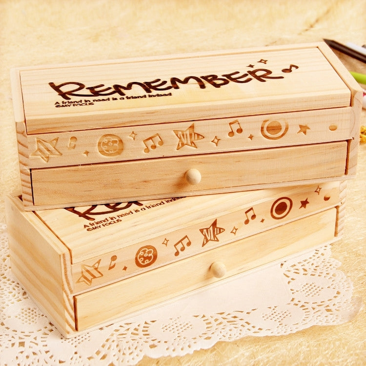 Creative Stationery Multi-function Wooden DIY Small Blackboard Pencil Case Storage Box School Stationery Office Supplies