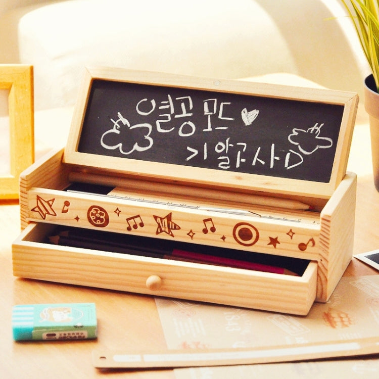 Creative Stationery Multi-function Wooden DIY Small Blackboard Pencil Case Storage Box School Stationery Office Supplies