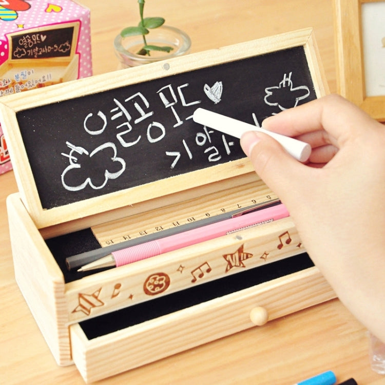 Creative Stationery Multi-function Wooden DIY Small Blackboard Pencil Case Storage Box School Stationery Office Supplies