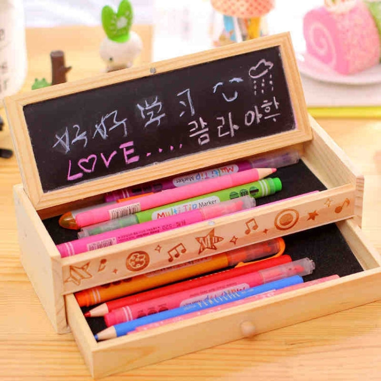 Creative Stationery Multi-function Wooden DIY Small Blackboard Pencil Case Storage Box School Stationery Office Supplies