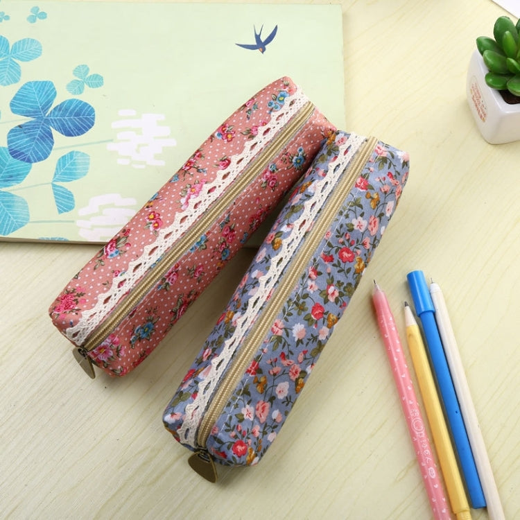 10 PCS Creative Pastoral Style Floral Roll Pen Pencil Case Bag for School Stationery Office Supply, Random Color Delivery