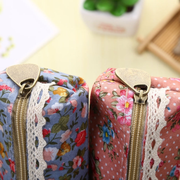 10 PCS Creative Pastoral Style Floral Roll Pen Pencil Case Bag for School Stationery Office Supply, Random Color Delivery