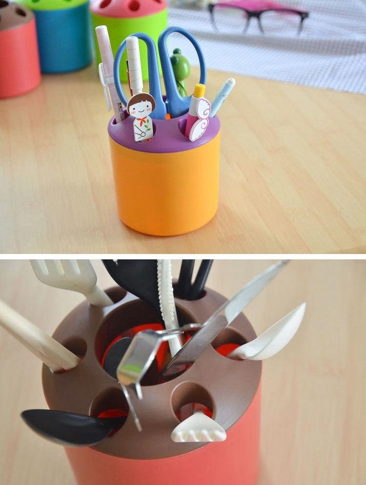 10 PCS Multi-function Creative Colour Pen Container Toothbrush Seat School Stationery Life Office Supplies, Random Color Delivery