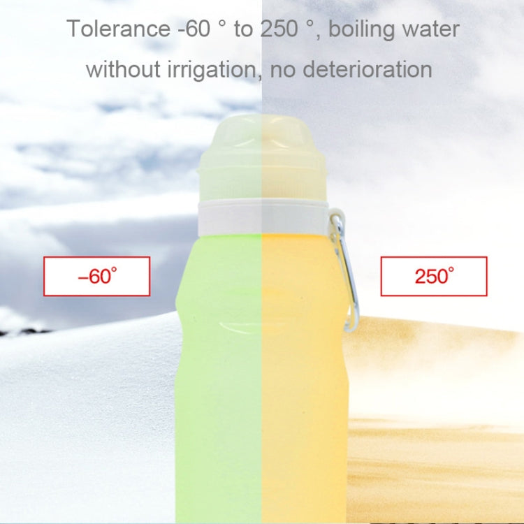 Outdoor Travel Creative Color Changing Temperature Sensor Silicone Folding Water Bottle Cup, Capacity: 600ml, Random Color Delivery